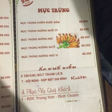 Thực đơn- Quán Ăn BBQ Ngói - Món Nướng