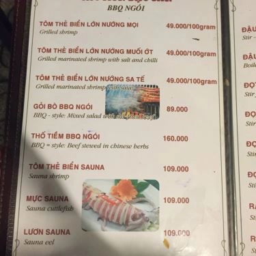 Thực đơn- Quán Ăn BBQ Ngói - Món Nướng
