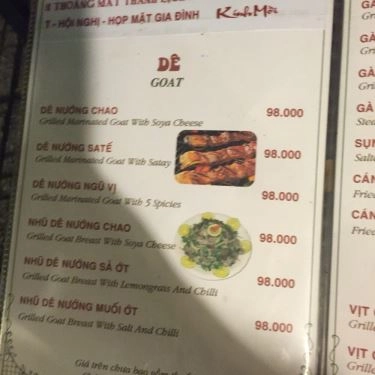 Thực đơn- Quán Ăn BBQ Ngói - Món Nướng