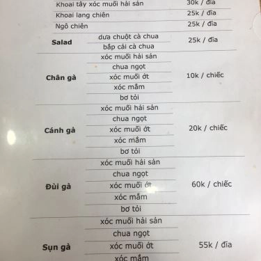 Thực đơn- Quán Ăn Bé Bự Quán - Đặng Văn Ngữ