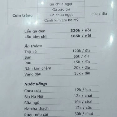 Thực đơn- Quán Ăn Bé Bự Quán - Đặng Văn Ngữ
