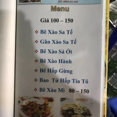 Thực đơn- Quán Ăn Bê Thui Huynh Đệ