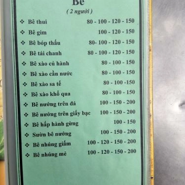 Thực đơn- Quán Ăn Quán Sơn Ca - Bê Thui & Lẩu Bò