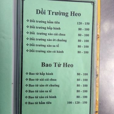 Thực đơn- Quán Ăn Quán Sơn Ca - Bê Thui & Lẩu Bò