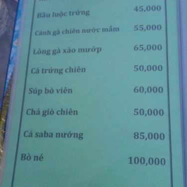 Thực đơn- Quán Ăn Bê Vàng Củ Chi