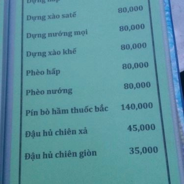 Thực đơn- Quán Ăn Bê Vàng Củ Chi