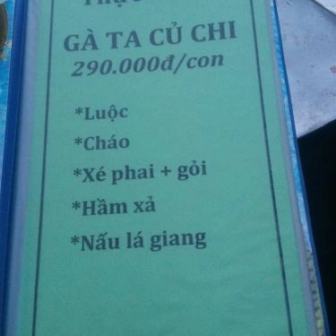 Thực đơn- Quán Ăn Bê Vàng Củ Chi