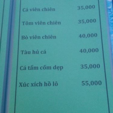 Thực đơn- Quán Ăn Bê Vàng Củ Chi
