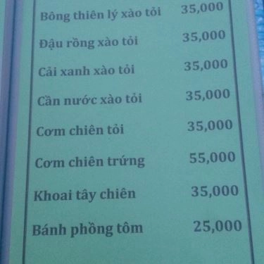 Thực đơn- Quán Ăn Bê Vàng Củ Chi