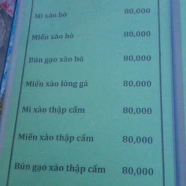 Thực đơn- Quán Ăn Bê Vàng Củ Chi