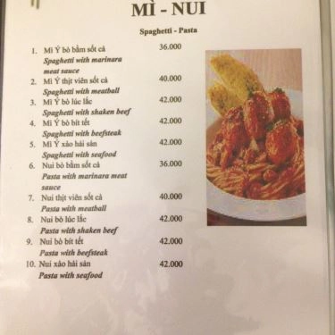 Thực đơn- Quán Ăn Beefsteak Mận Xanh