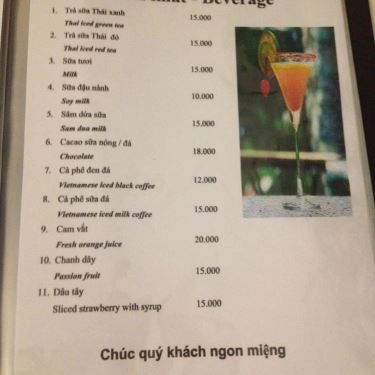 Thực đơn- Quán Ăn Beefsteak Mận Xanh