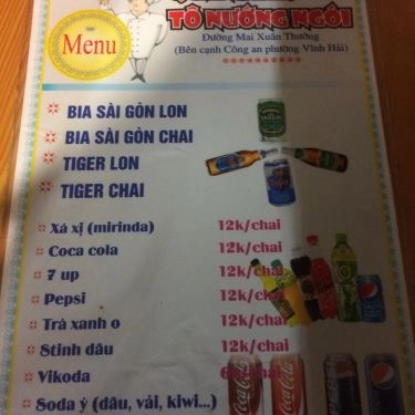 Thực đơn- Quán Ăn Beer Tô Nướng Ngói