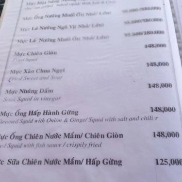 Thực đơn- Quán Ăn Ẩm Thực Bên Sông - Nhà Bè
