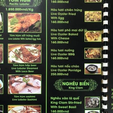Thực đơn- Quán Ăn BENA.Seafood168
