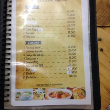 Thực đơn- Quán Ăn Bếp Của Mẹ - Cơm Vuông, Phở Tròn & Lẩu Nướng