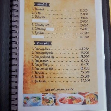 Thực đơn- Quán Ăn Bếp Của Mẹ - Cơm Vuông, Phở Tròn & Lẩu Nướng