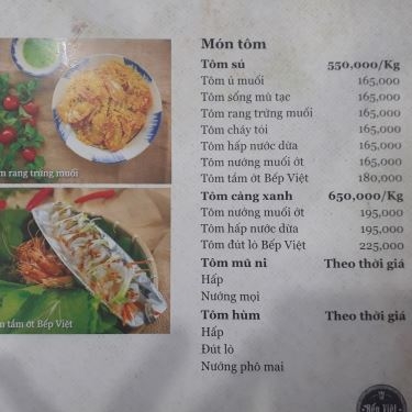 Thực đơn- Bếp Việt - Nhà Hàng Hải Sản