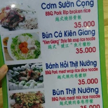 Thực đơn- Quán Ăn Bi Bi - Cơm Sườn Cọng & Bún Cá Kiên Giang