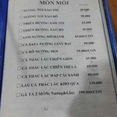 Thực đơn- Quán Ăn Bia Sệt X9 - Đường Số 6