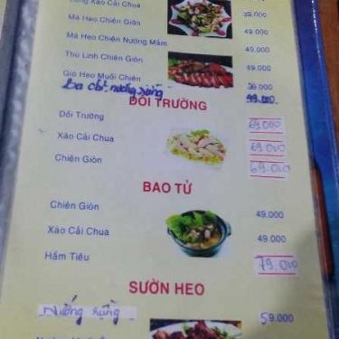 Thực đơn- Quán Ăn Bia Sệt X9 - Đường Số 6