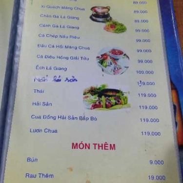 Thực đơn- Quán Ăn Bia Sệt X9 - Đường Số 6