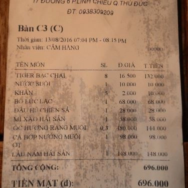 Thực đơn- Quán Ăn Bia Sệt X9 - Đường Số 6
