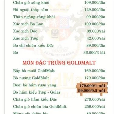 Tổng hợp- Nhà Hàng Bia Tươi Tiệp GoldMalt - Lê Đức Thọ