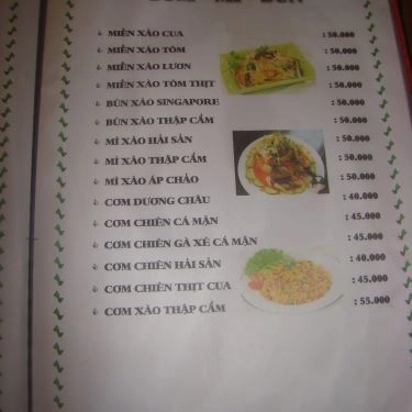 Thực đơn- Quán Ăn Bia Tuyết 88 - Bắc Hải