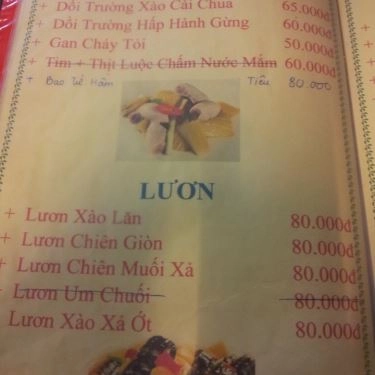Thực đơn- Quán Ăn Bia Tuyết 88 - Bắc Hải
