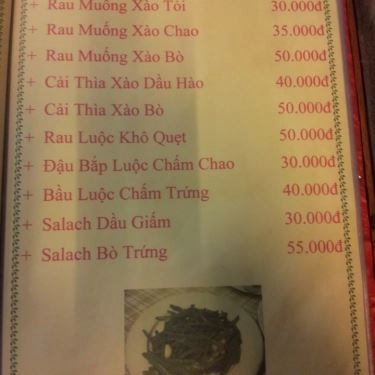 Thực đơn- Quán Ăn Bia Tuyết 88 - Bắc Hải