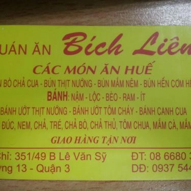 Tổng hợp- Quán Ăn Bích Liên - Ẩm Thực Huế