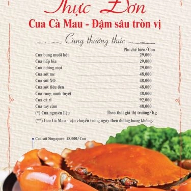 Thực đơn- Quán Ăn Biển Cua - Các Món Cua & Gà