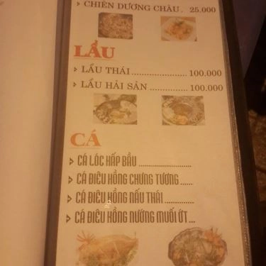 Thực đơn- Quán Ăn Biển Đêm Quán