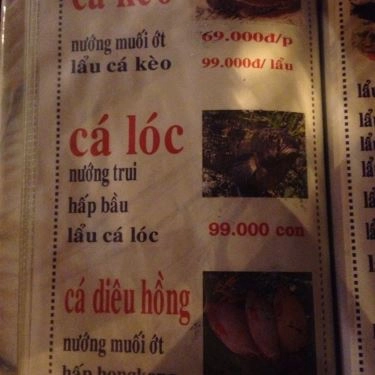Thực đơn- Quán Ăn Biển Xanh Quán