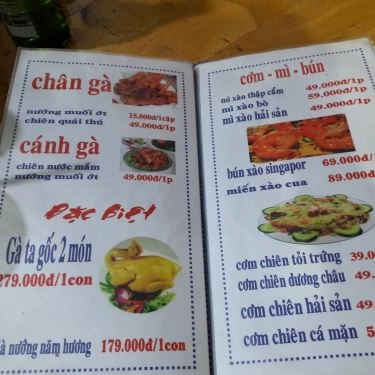 Thực đơn- Quán Ăn Biển Xanh Quán