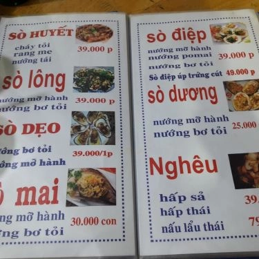 Thực đơn- Quán Ăn Biển Xanh Quán