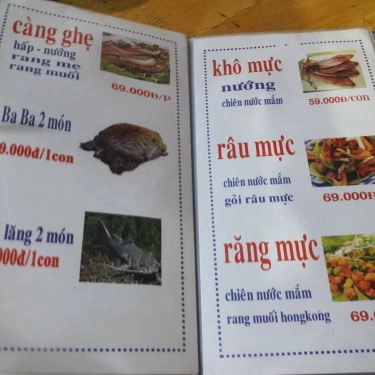 Thực đơn- Quán Ăn Biển Xanh Quán