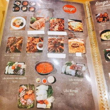 Thực đơn- Quán Ăn Bingo House - Ẩm Thực Hàn Quốc