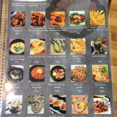 Thực đơn- Quán Ăn Bingo House - Ẩm Thực Hàn Quốc