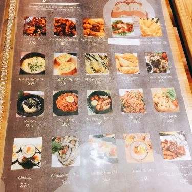 Thực đơn- Quán Ăn Bingo House - Ẩm Thực Hàn Quốc