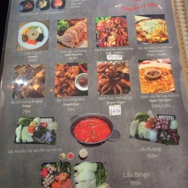 Thực đơn- Quán Ăn Bingo House - Ẩm Thực Hàn Quốc