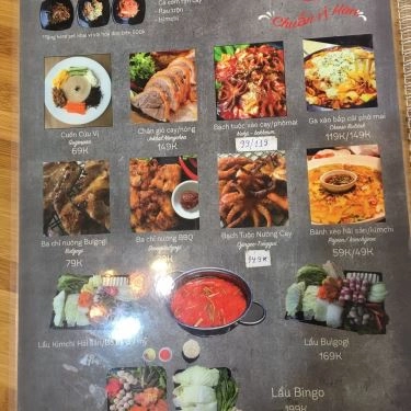 Thực đơn- Quán Ăn Bingo House - Ẩm Thực Hàn Quốc