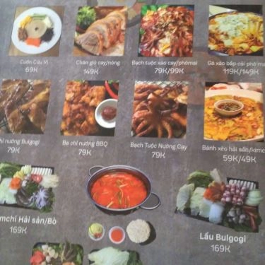 Thực đơn- Quán Ăn Bingo House - Ẩm Thực Hàn Quốc