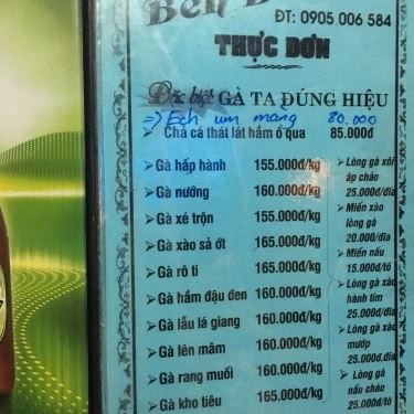 Thực đơn- Quán Ăn Bình Bến Bờ - Ẩm Thực 3 Miền
