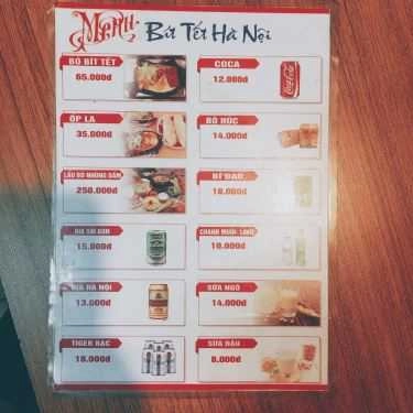Thực đơn- Bít Tết Hà Nội & Lẩu Bò Nhúng Dấm - Ba Đèo