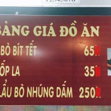 Thực đơn- Bít Tết Hà Nội & Lẩu Bò Nhúng Dấm - Ba Đèo