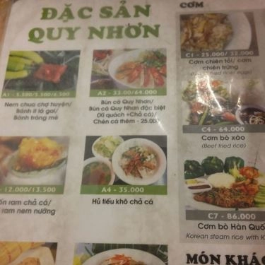 Thực đơn- Quán Ăn Bò 33 Món