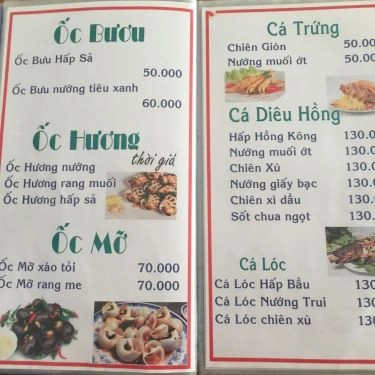 Thực đơn- Quán Ăn Út Minh - Bò 7 Món, Hải Sản & Lẩu
