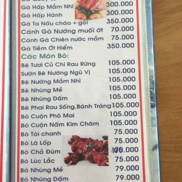 Thực đơn- Quán Ăn Út Minh - Bò 7 Món, Hải Sản & Lẩu